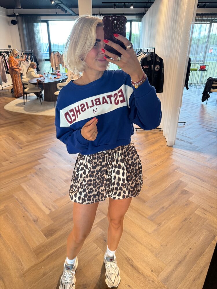 Alix The Label Ladies Knitted Logo Tape Sweater Royal Blue