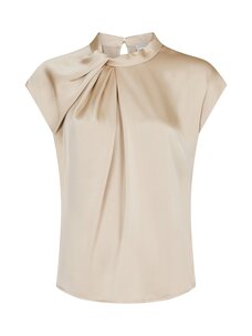Neo Noir Fleur Drapy Satin Blouse Dark Sand