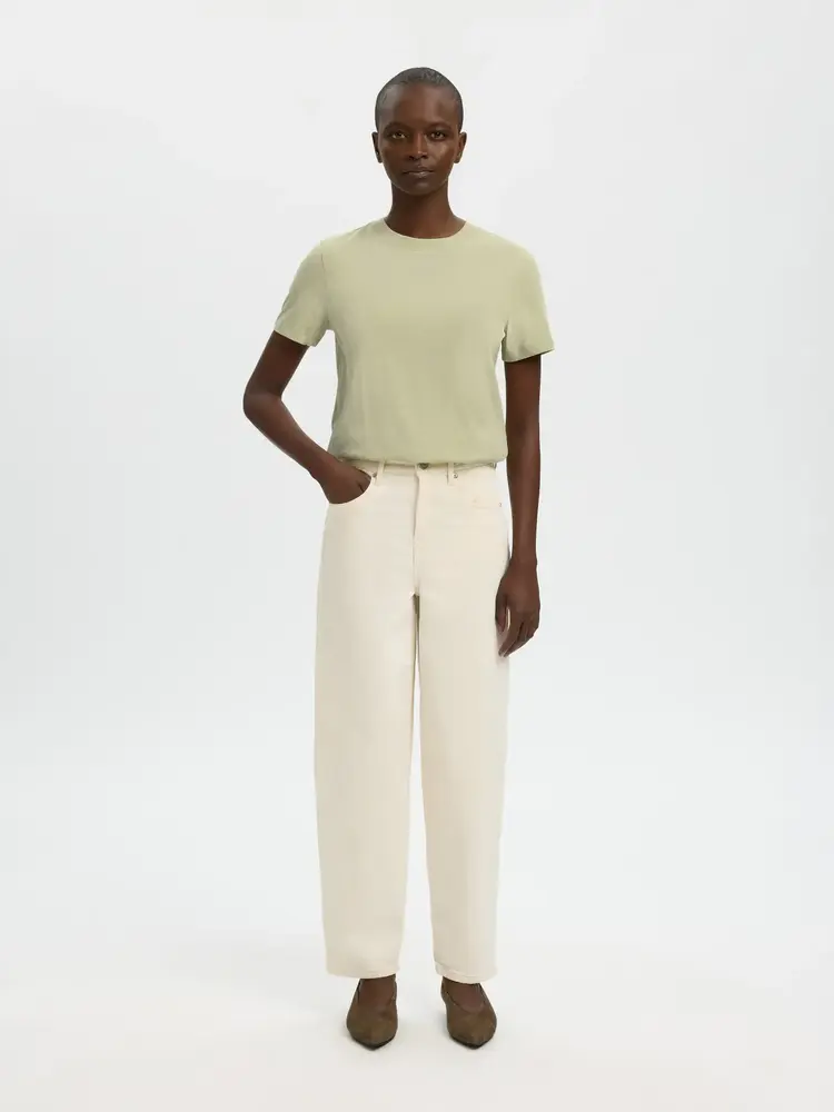 Selected Femme Myessential SS O-Neck Tee Noos Lint