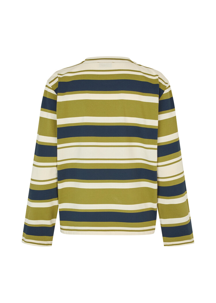 Modström UrbanMD Stripe LS T-Shirt Tarragon Navy Stripe