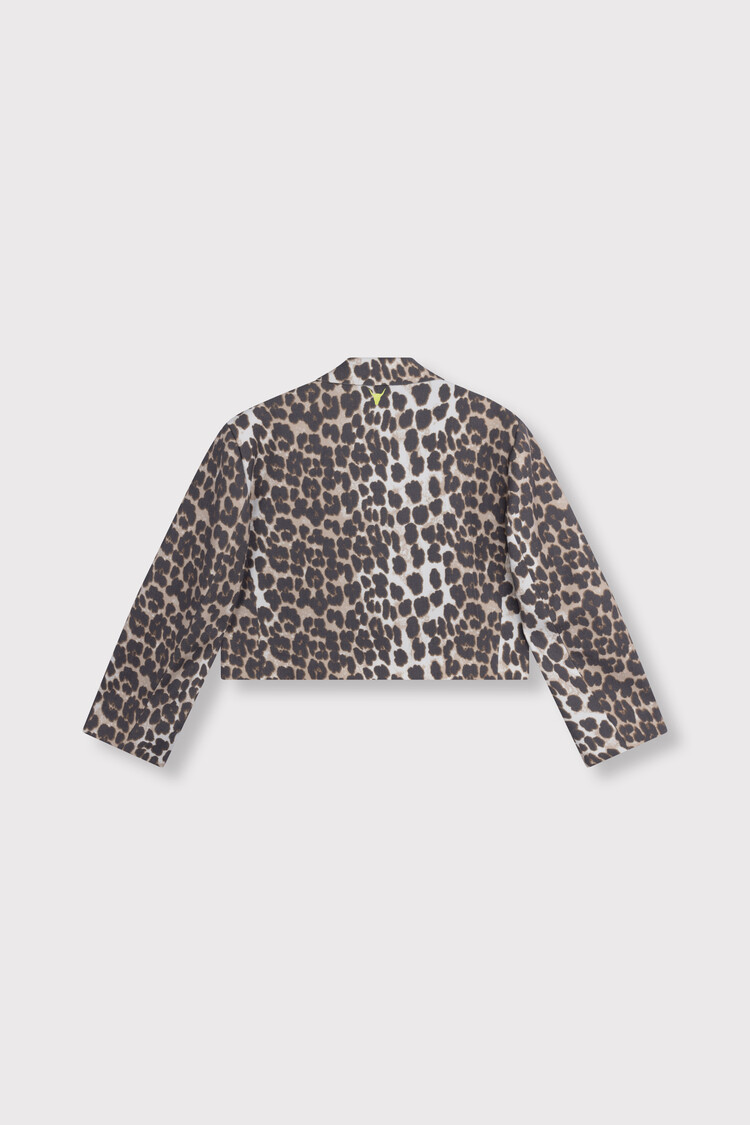 Alix The Label Ladies Woven Animal Cropped Blazer