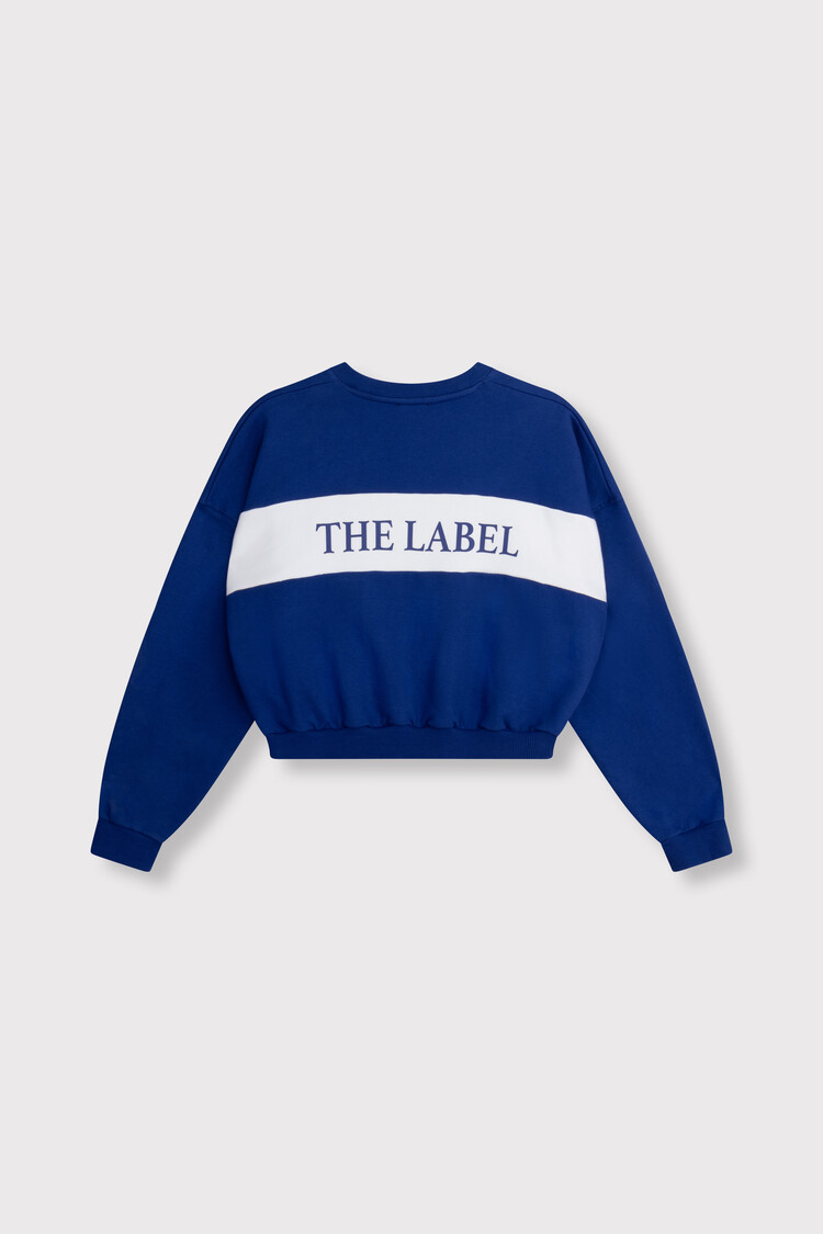 Alix The Label Ladies Knitted Logo Tape Sweater Royal Blue