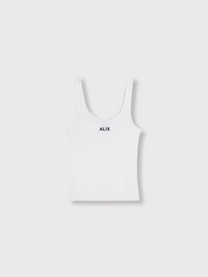 Alix The Label Ladies Knitted Rib Tanktop Soft White