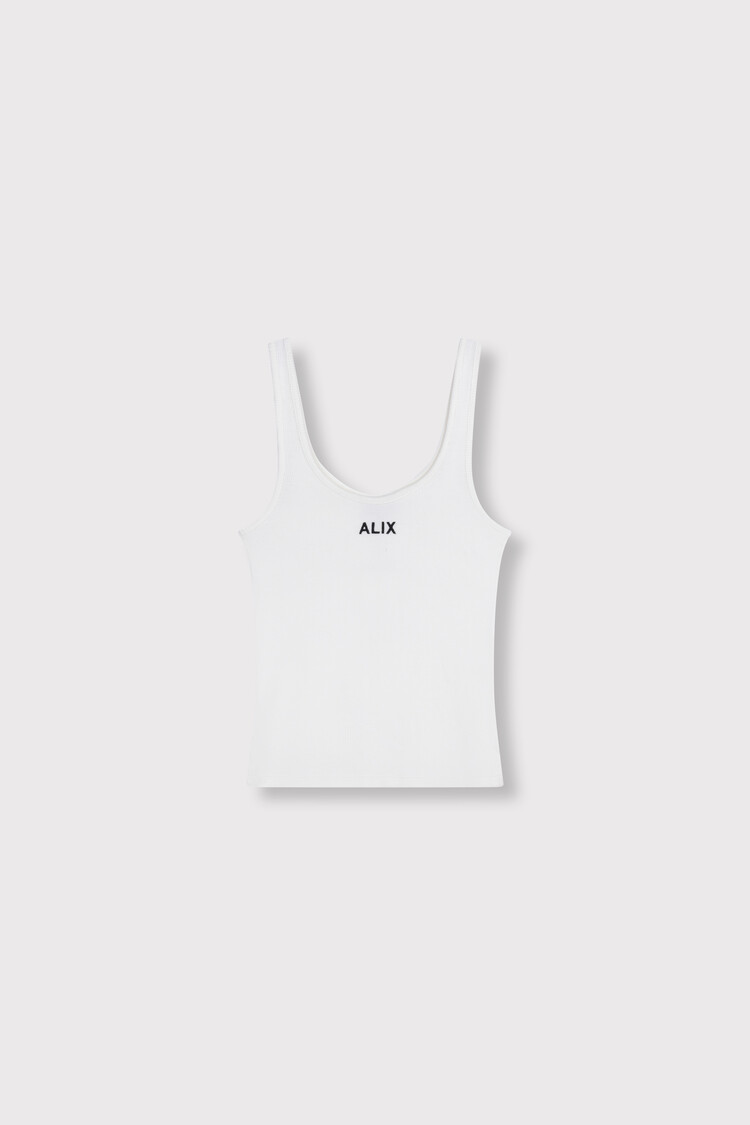 Alix The Label Ladies Knitted Rib Tanktop Soft White