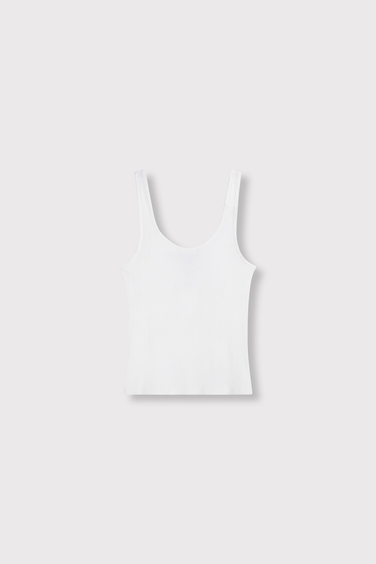 Alix The Label Ladies Knitted Rib Tanktop Soft White