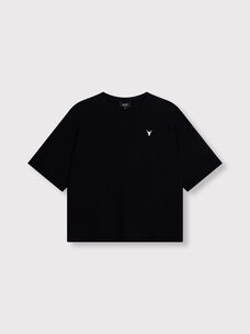 Alix The Label Ladies Knitted Faded LX T-Shirt Black