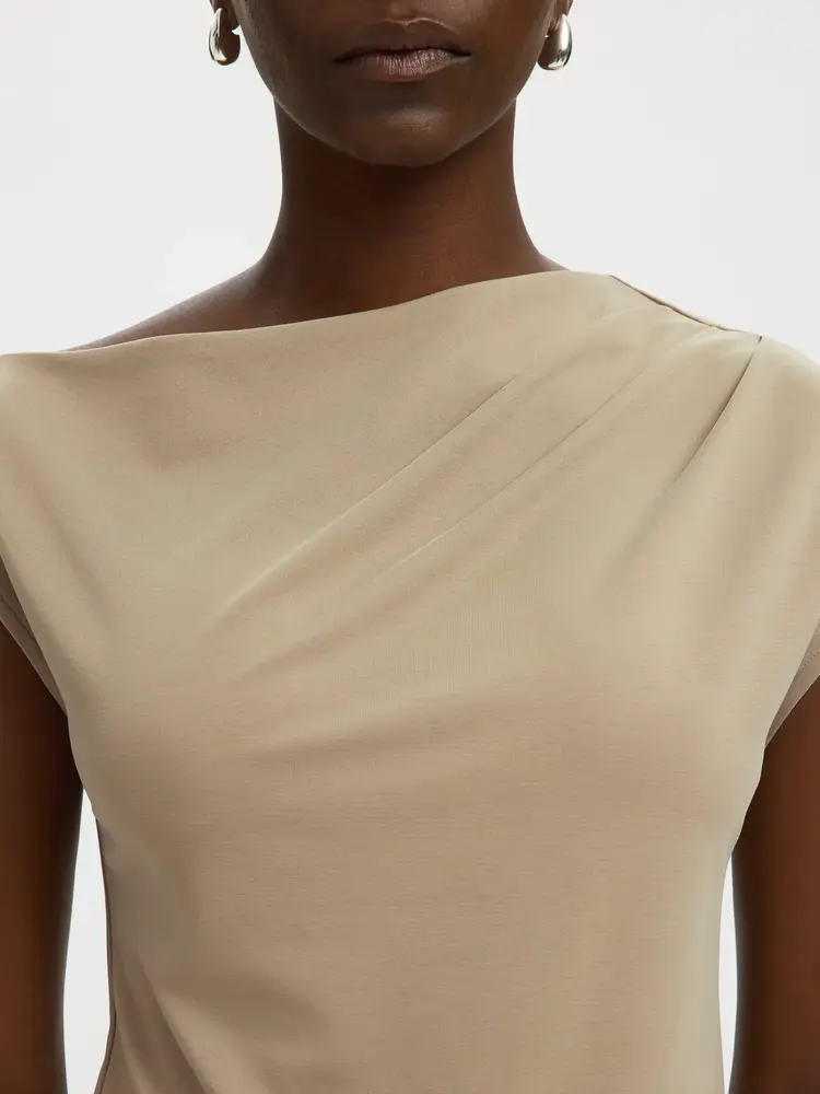 Selected Femme Molly SS Top Weathered Teak