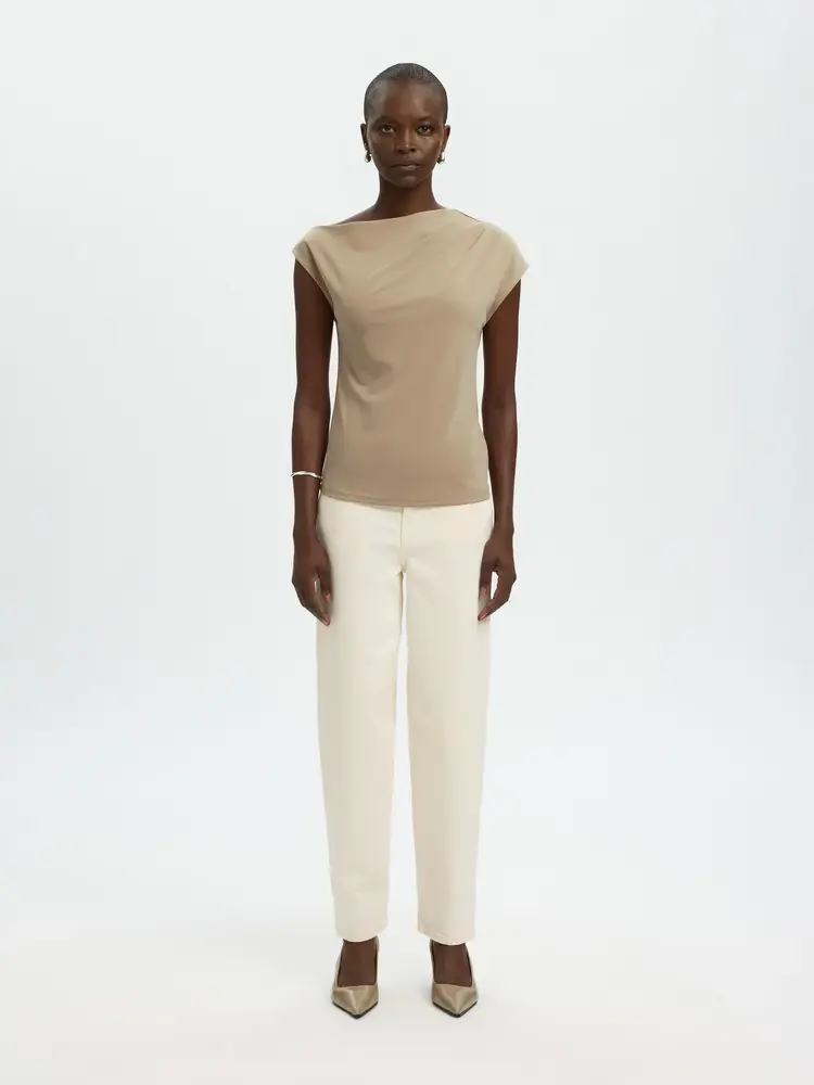 Selected Femme Molly SS Top Weathered Teak