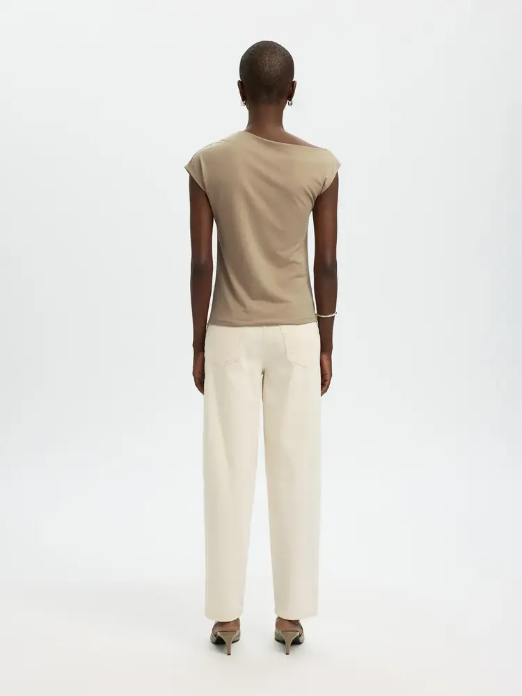 Selected Femme Molly SS Top Weathered Teak