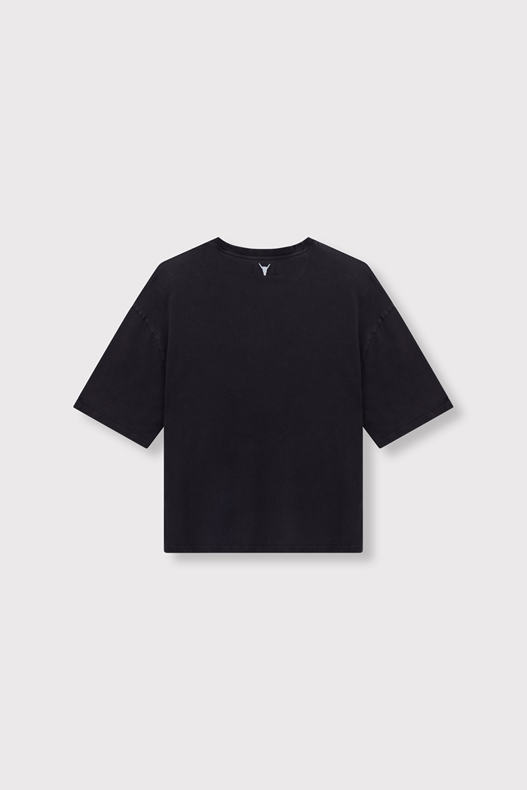 Alix The Label Ladies Knitted Band Shirt Charcoal Grey