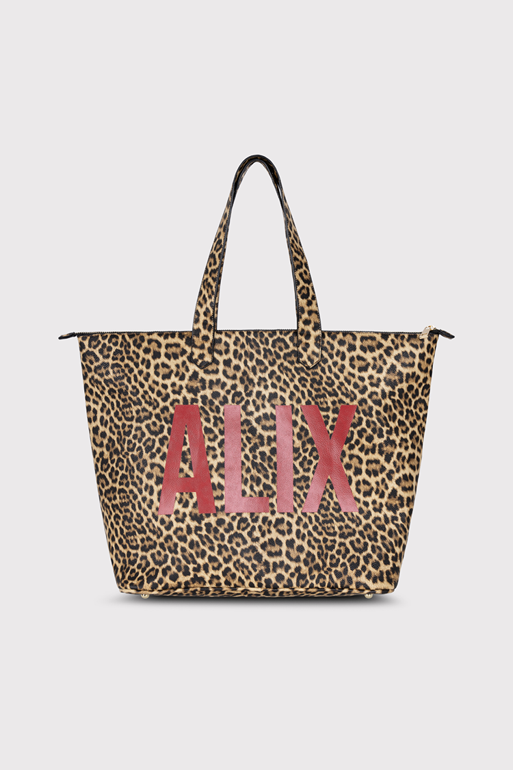 Alix The Label Ladies Woven Leopard Alix Shopper Animal
