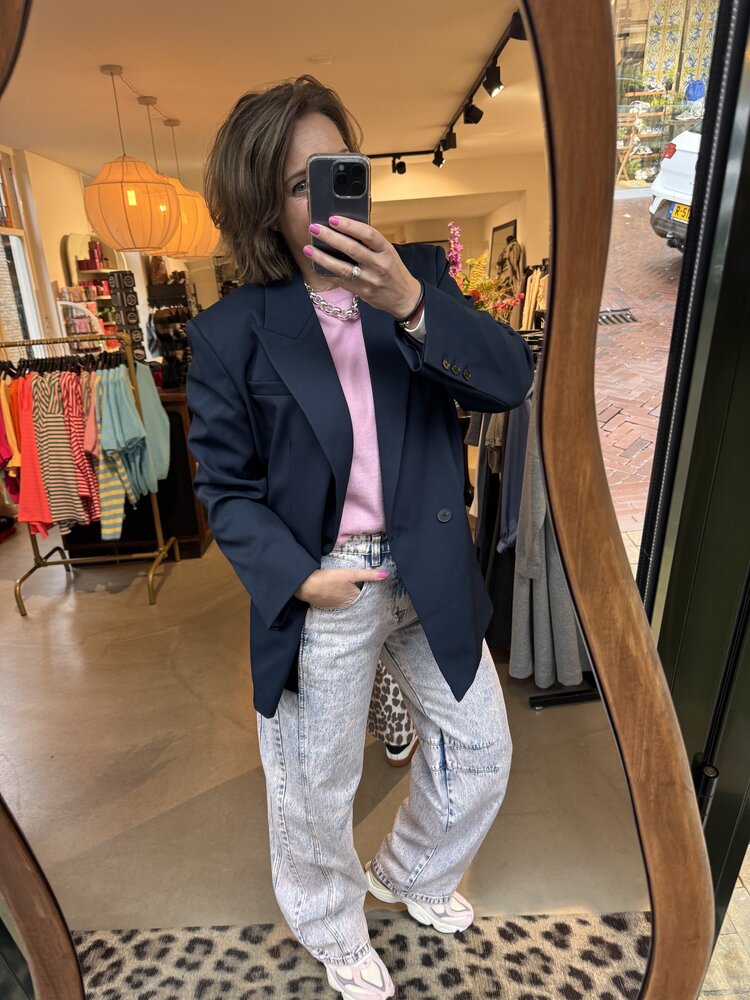 Haute L'Amitié Premiere Oversize Triangle Blazer Navy