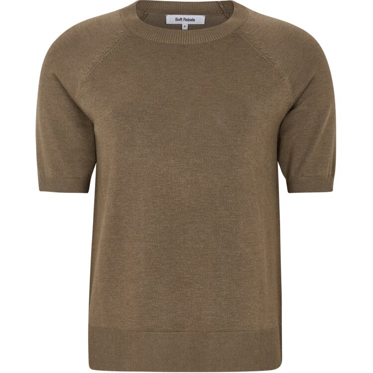 Soft Rebels Marla SS O-Neck Knit Greige