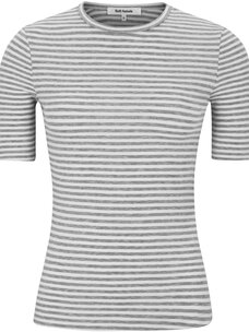 Soft Rebels Fenja Stripe SS Top Light Grey Melange