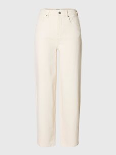 Selected Femme Barrel Ebba HW Jeans Egret