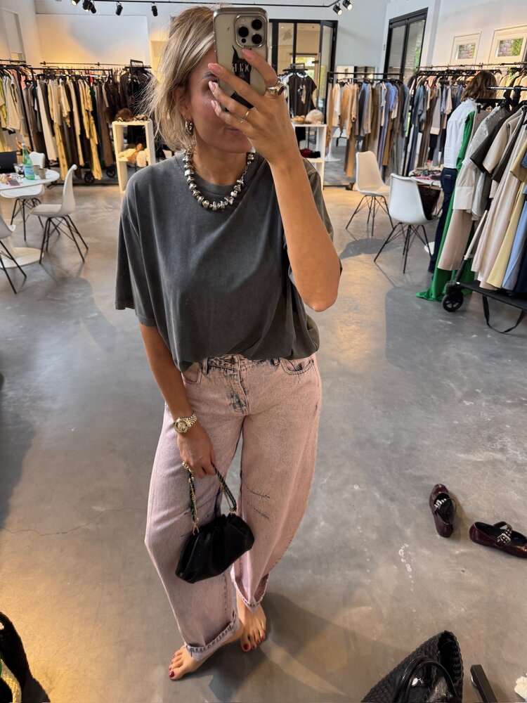 Haute L'Amitié Drew Barrel Panel Jeans Iced Rose