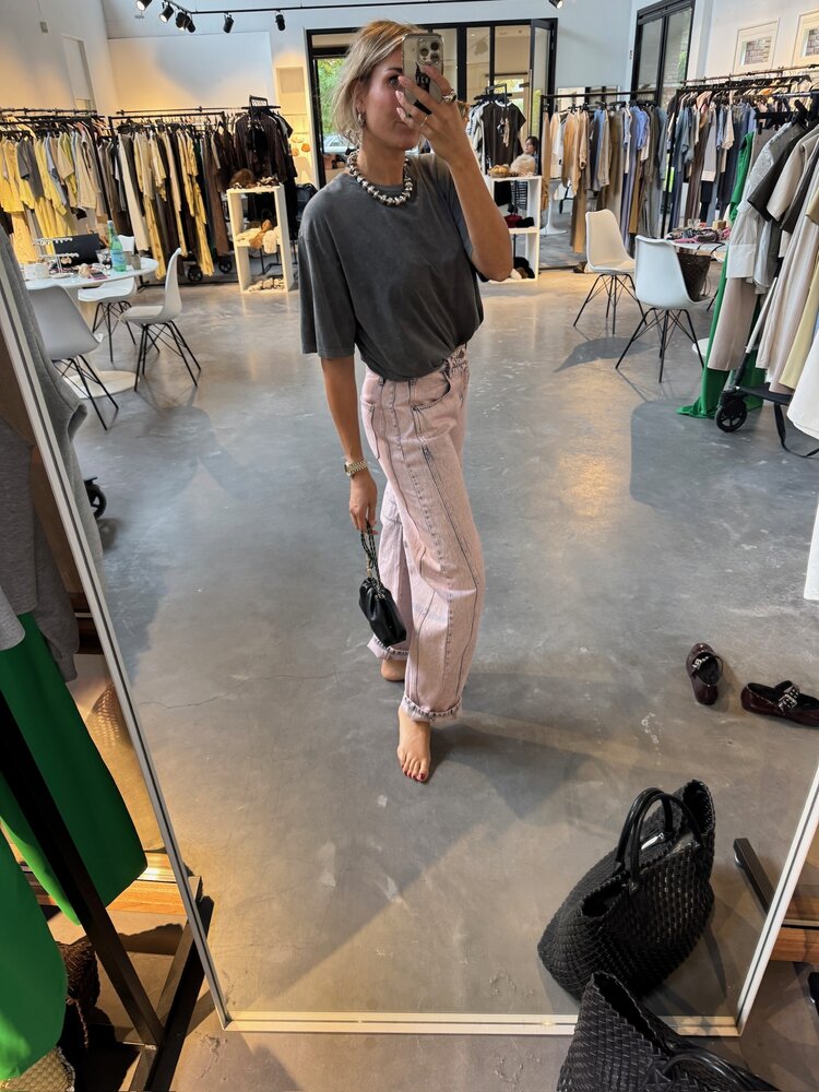 Haute L'Amitié Drew Barrel Panel Jeans Iced Rose