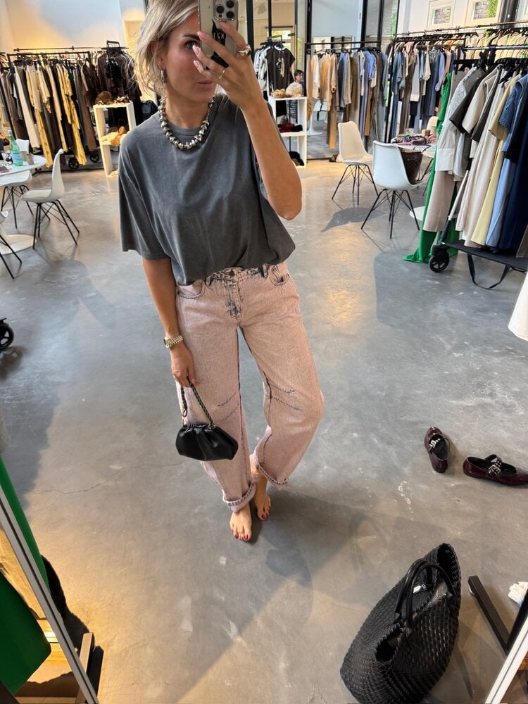 Haute L'Amitié Drew Barrel Panel Jeans Iced Rose