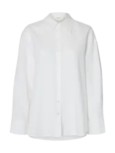 Selected Femme Cleo Oversize Linen Blend Shirt NOOS Bright White