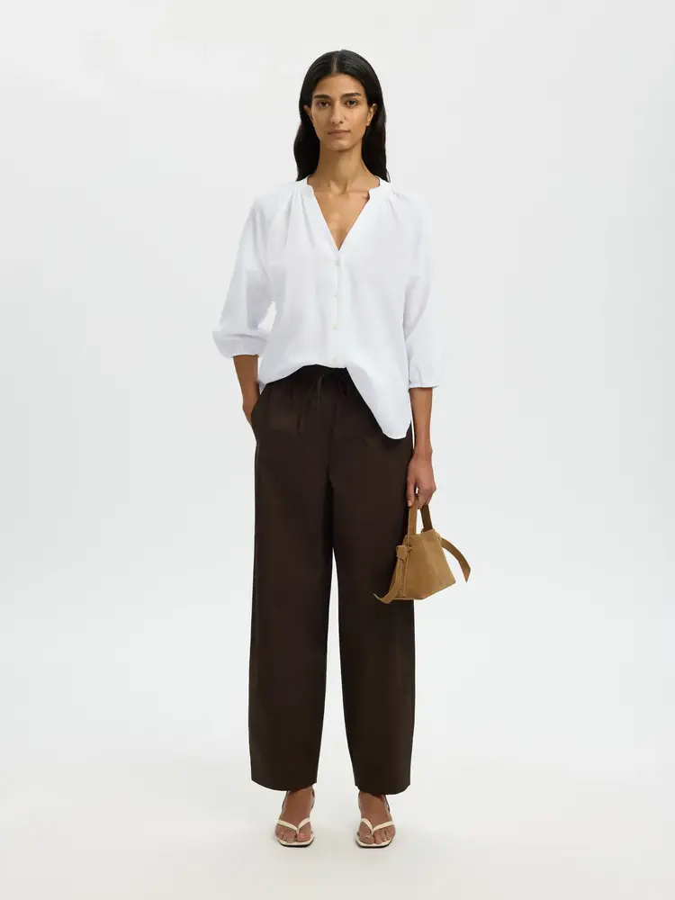 Selected Femme Cleo Alberta Linen Blend Shirt NOOS Bright White