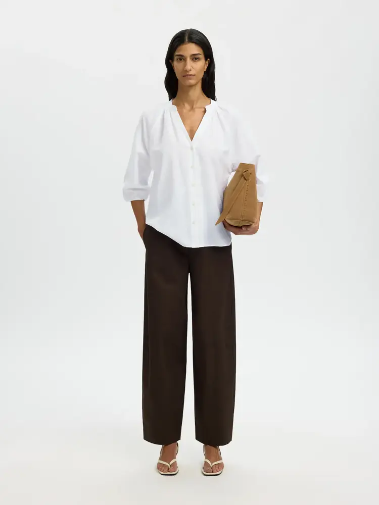 Selected Femme Cleo Alberta Linen Blend Shirt NOOS Bright White