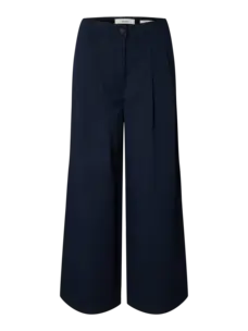 Selected Femme Extra Wide Mille MW Pant Dark Sapphire