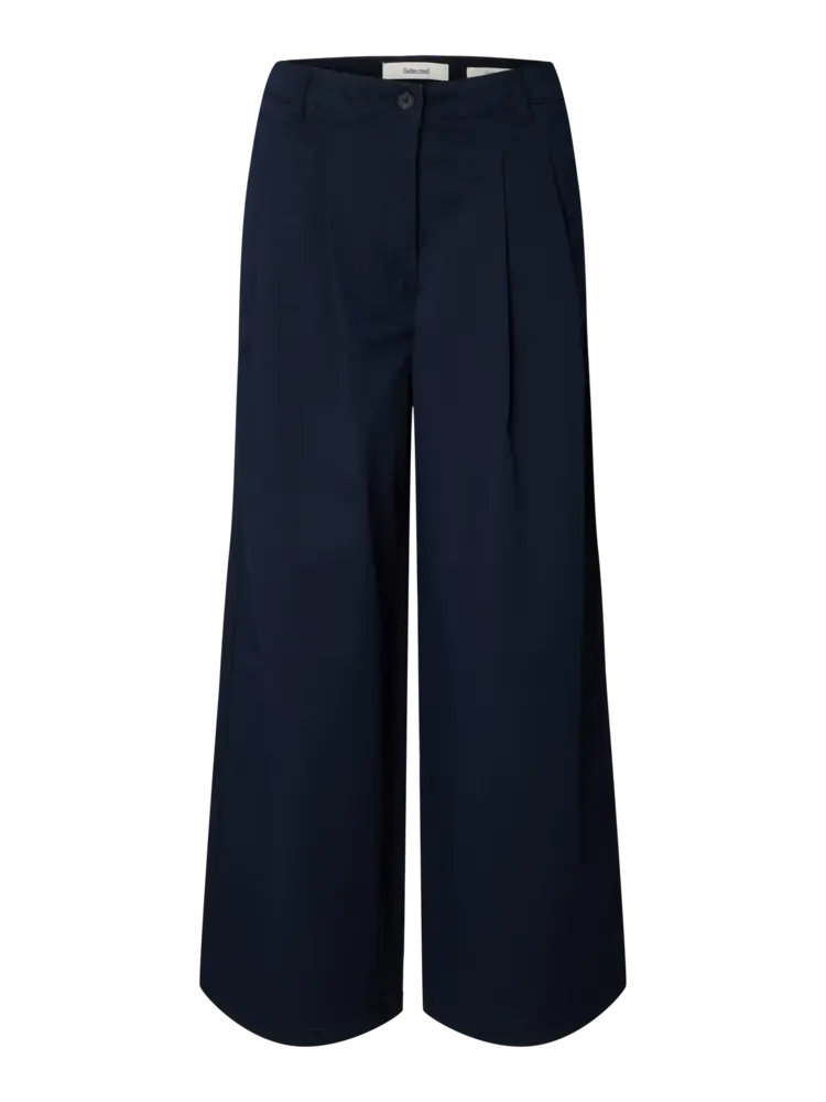 Selected Femme Extra Wide Mille MW Pant Dark Sapphire