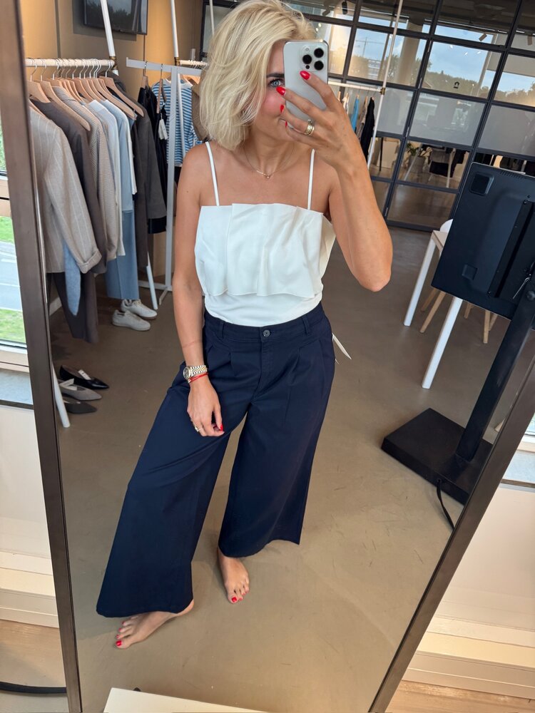 Selected Femme Extra Wide Mille MW Pant Dark Sapphire