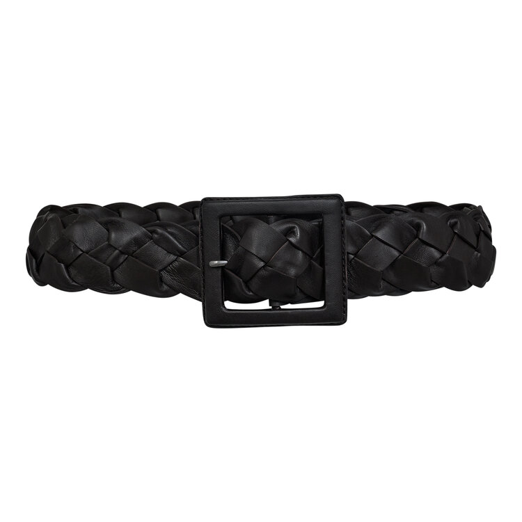 Haute L'Amitié L’AMITIÉ Maxi Braid Leather Belt Black