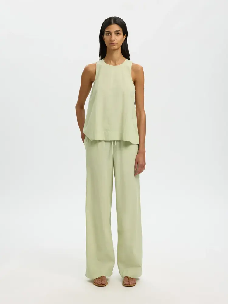 Selected Femme Luisa MW Wide Linen Blend Pant NOOS Lint