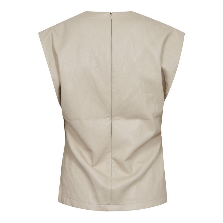 Co'Couture GittCC Pleat Top Bone