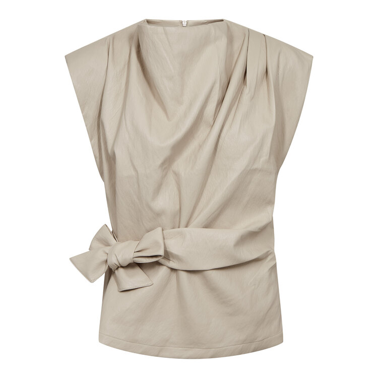 Co'Couture GittCC Pleat Top Bone