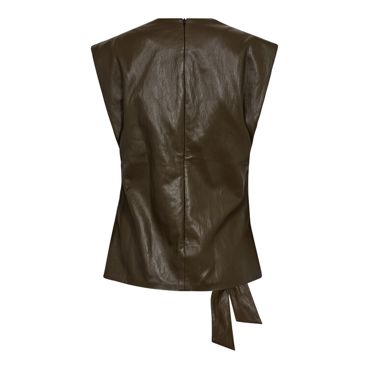 Co'Couture GittCC Pleat Top Army