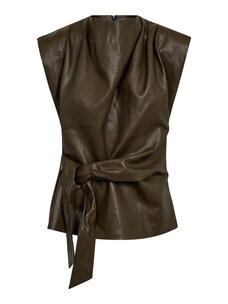 Co'Couture GittCC Pleat Top Army