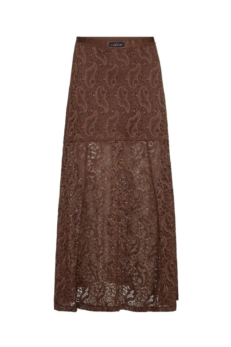 Haute L'Amitié Summer Lace Tall Skirt Mocca