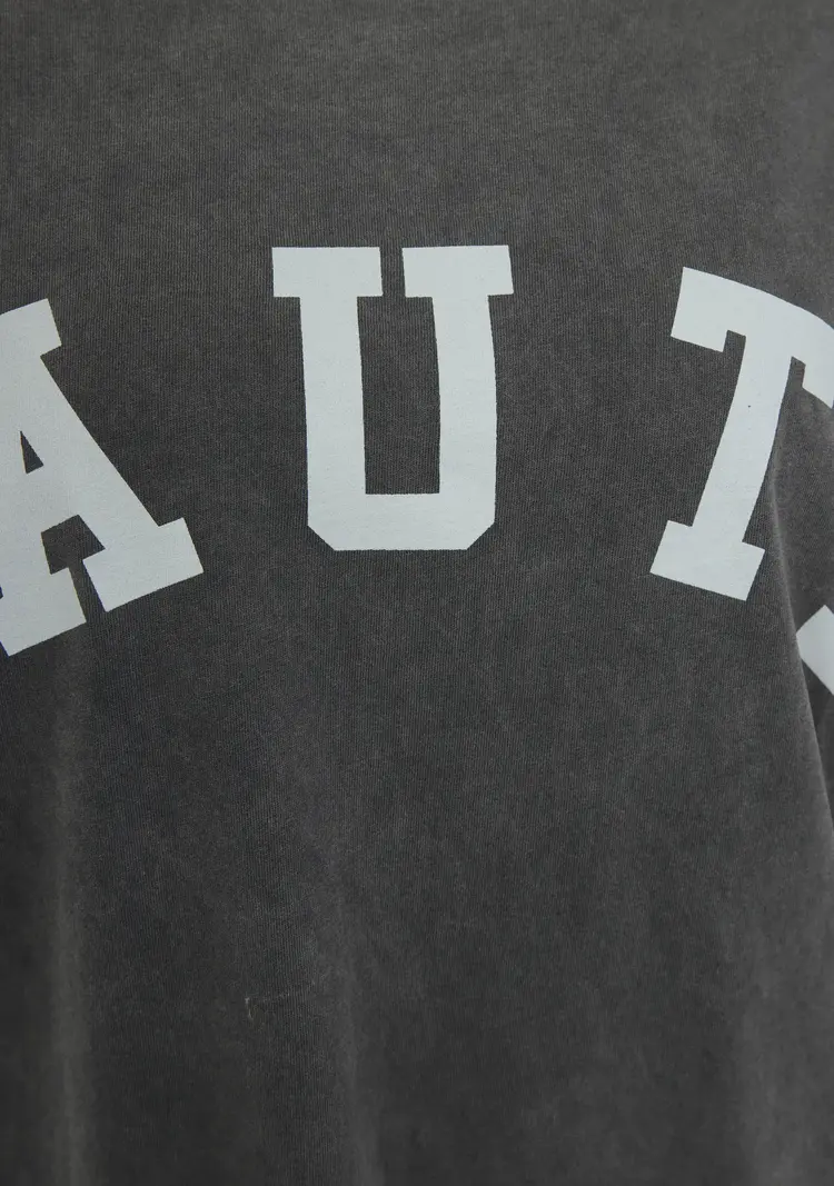 Haute L'Amitié Noma Acid Curve Logo Tee Black Acid Wash