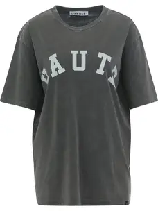 Haute L'Amitié Noma Acid Curve Logo Tee Black Acid Wash