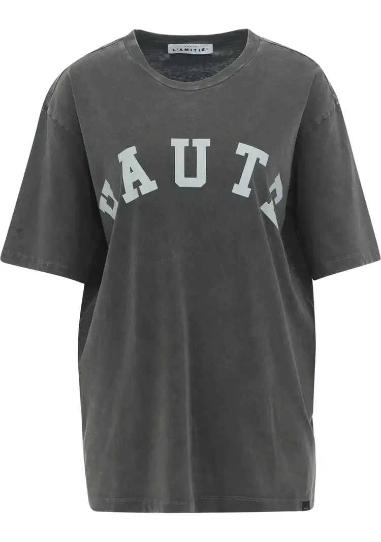 Haute L'Amitié Noma Acid Curve Logo Tee Black Acid Wash