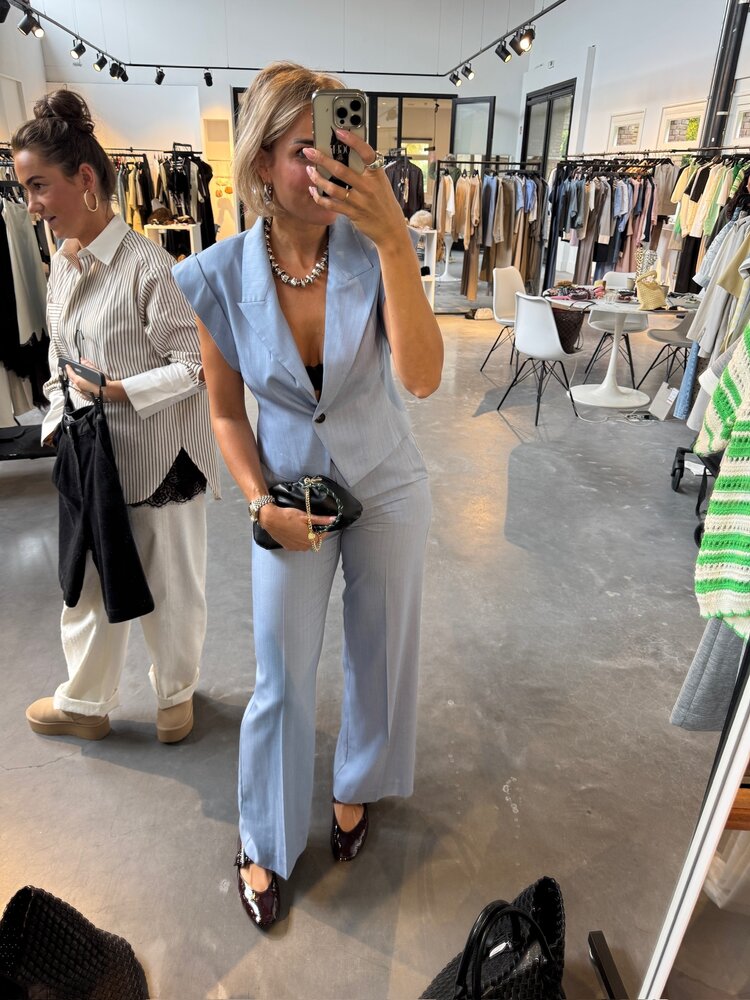 Co'Couture KianaCC Pin Pleat Pant Pale Blue