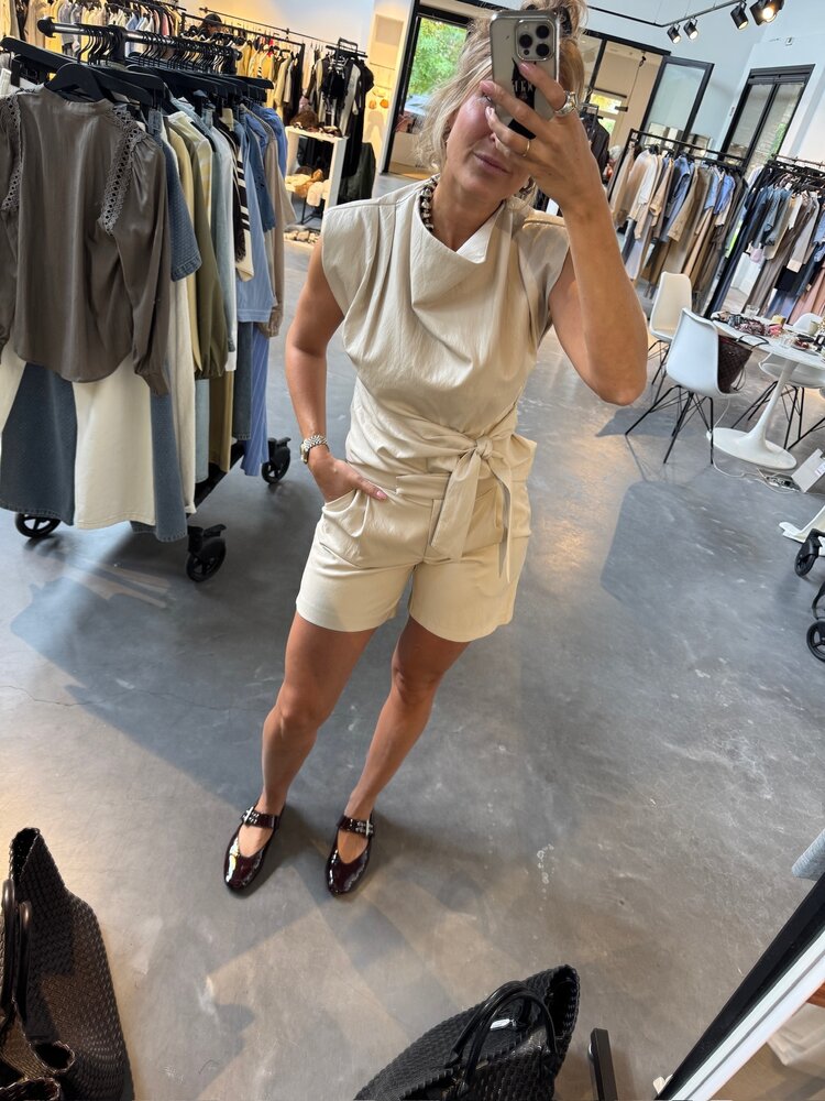 Co'Couture GittCC Pleat Top Bone