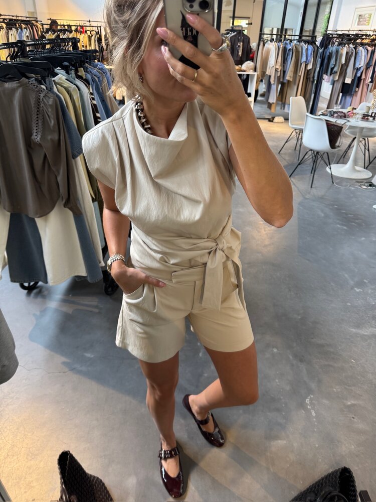 Co'Couture GittCC Pleat Shorts Bone