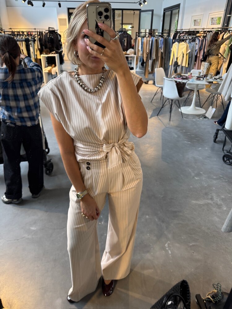 Co'Couture SalvieCC Pleat Top Bone