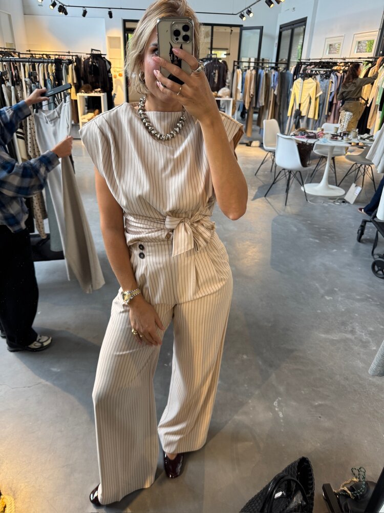 Co'Couture SalvieCC Pleat Pant Bone