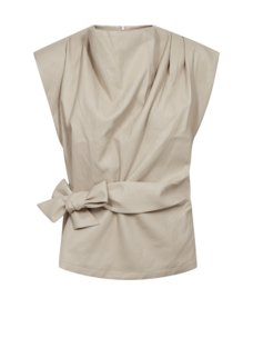 Co'Couture GittCC Pleat Top Bone