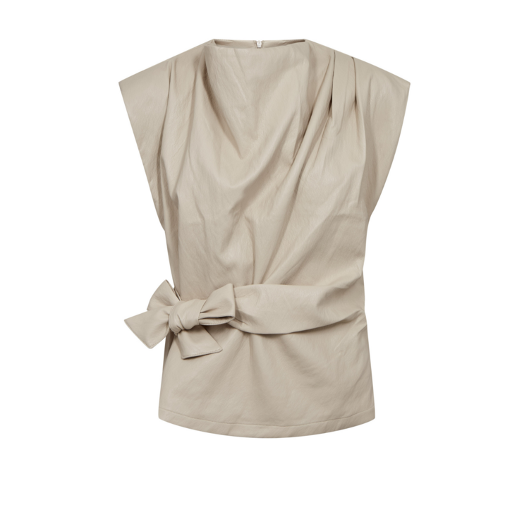 Co'Couture GittCC Pleat Top Bone