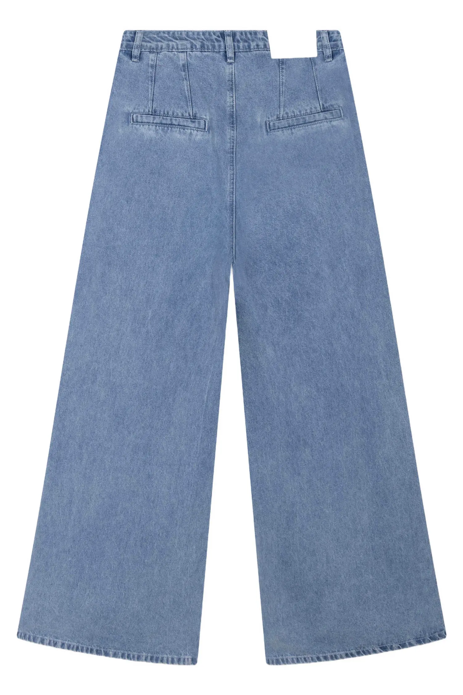 Ladies Woven Denim Wide Pants Light Blue Denim - Just be Jolie