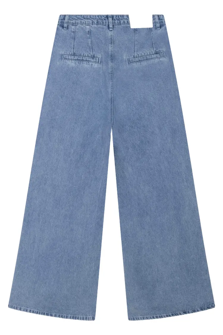 Alix The Label Ladies Woven Denim Wide Pants Light Blue Denim