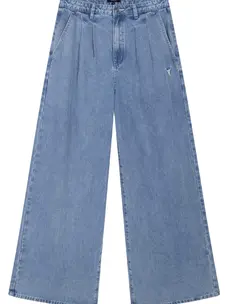 Alix The Label Ladies Woven Denim Wide Pants Light Blue Denim