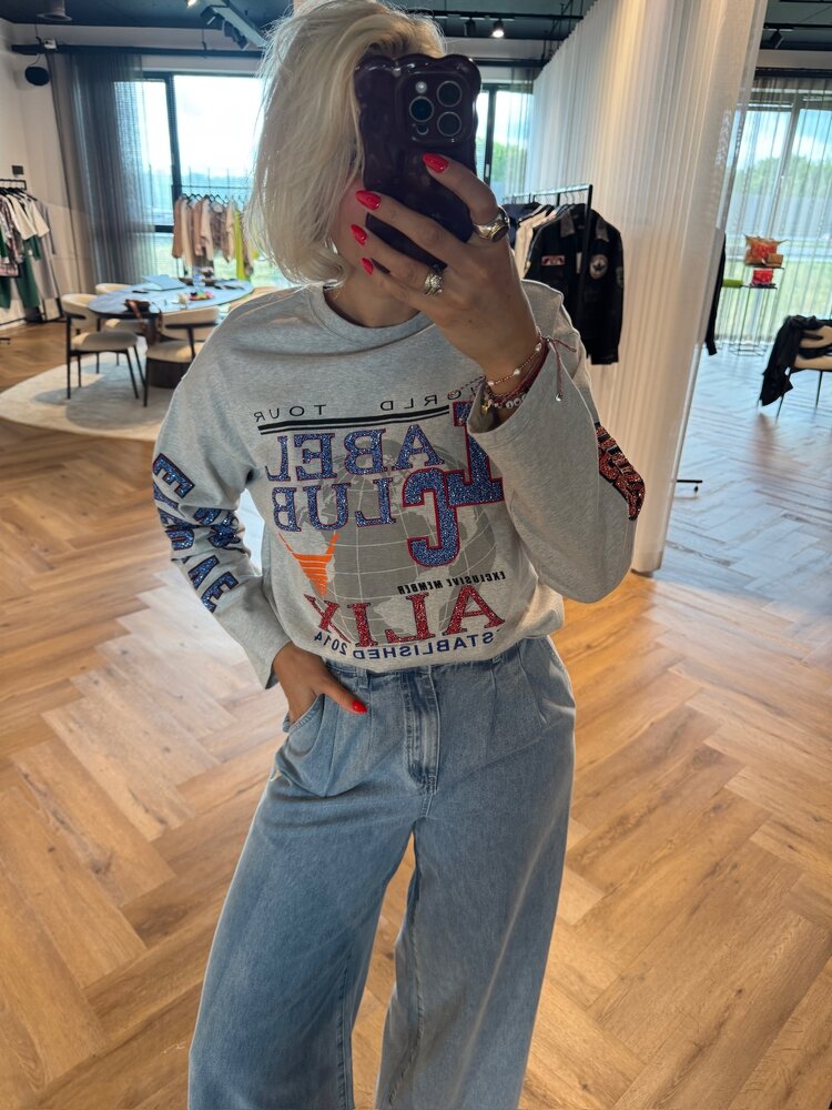 Alix The Label Ladies Woven Denim Wide Pants Light Blue Denim