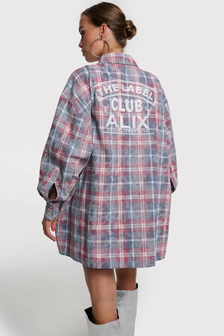 Alix The Label Ladies Woven Checked Dress Multi Colour